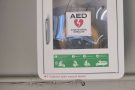 Defibrillator at the track